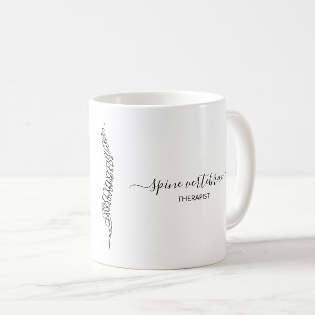 Minimal Chiropractor Spine Massage Therapist Coffee Mug (Front Right)