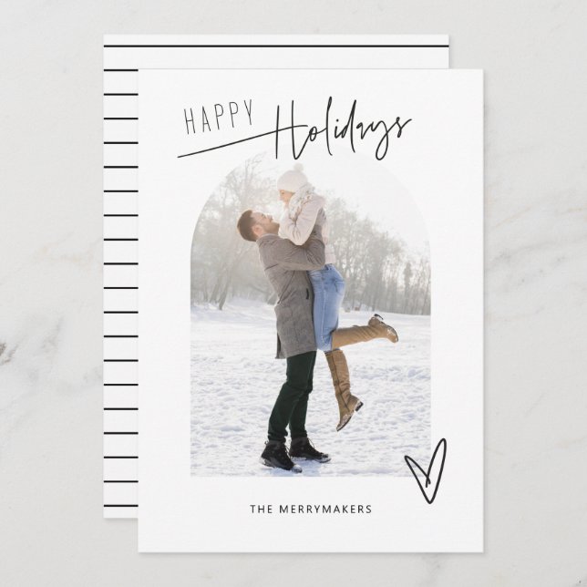 Minimal Christmas Arch Holiday Photo Card (Front/Back)