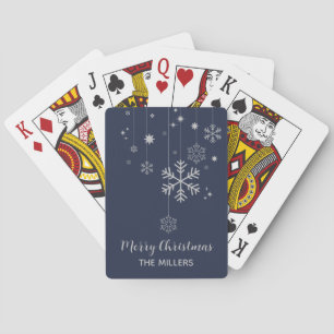 Minimal Christmas design with snowflakes Playing Cards
