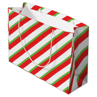 Minimal Christmas Gift Bag - Diagonal Stripes