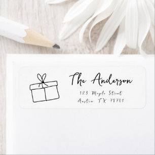 Minimal Christmas Gift Return Address Label