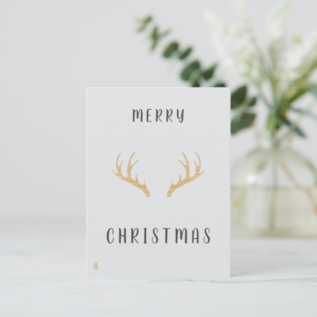 Minimal Christmas Line Art Tree | KaliraArts Postcard (Standing Front)