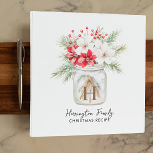 Minimal Christmas Mason Jar Family Monogram Recipe Binder
