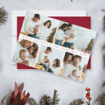 Minimal Christmas Modern Family Photoshoot Red  Holiday Card<br><div class="desc">Celebrate the holidays with a touch of modern elegance using our Simple Modern Christmas Family Photoshoot Collage Holiday Card. This thoughtfully designed card embraces the spirit of family and the joy of the festive season, allowing you to showcase your cherished memories in a beautiful and customizable layout. Red accent colours....</div>