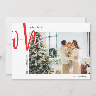 Minimal Christmas | Oh what fun | Family Photo Holiday Card