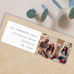 Minimal Christmas Photo | Modern Family Portrait<br><div class="desc">A stylish holiday photo return address label with classic typography in black on a clean simple minimalist white background. The photo, name and greeting can be easily customized for a personal touch. A simple, minimalist and contemporary christmas design to stand out this holiday season! The image shown is for illustration...</div>