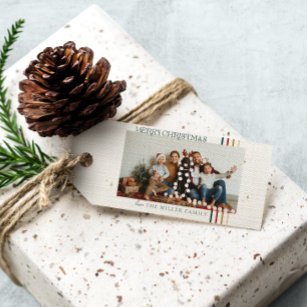 Minimal Christmas Photo   Modern Family Portrait  Gift Tags