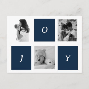 Minimal Christmas Simple Black and White Photo Postcard