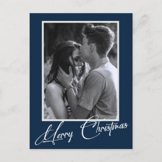 Minimal Christmas | Simple Black and White Photo Postcard