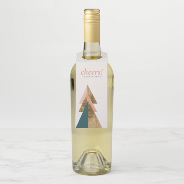 Minimal Christmas Tree Bottle Tag (On Bottle)