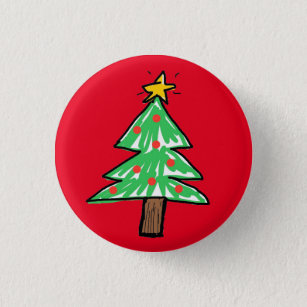 Minimal Christmas Tree Red Button