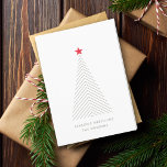 Minimal Christmas Tree | Red Star Clean Simple Hol Holiday Card<br><div class="desc">Simple,  stylish minimalist folded holiday card featuring a 'scandi' scandinavian minimal christmas tree with a simple red star. The design features modern minimalist typography which can be easily personalized with your own greeting,  family name & year,  perfect for the festive season! #christmas #minimalist #holidaycard #scandinavian</div>