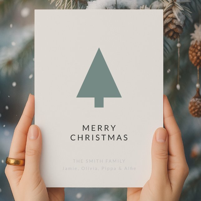 Minimal Christmas Tree | Sage Green Clean Simple Holiday Card (Creator Uploaded)