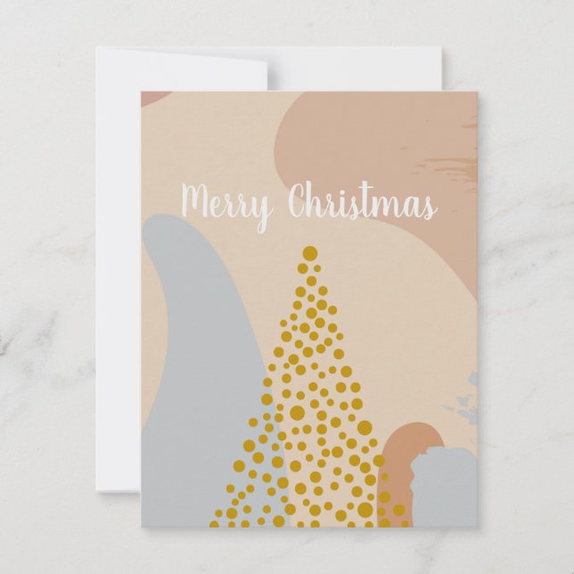 Minimal Christmas Tree Simple Clean Holiday card  (Front)