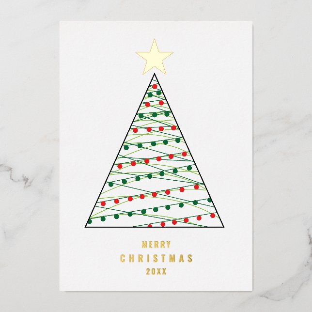 Minimal Christmas Tree Simple Photo Holiday (Front)