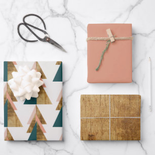 Minimal Christmas Tree Wrapping Paper Sheet