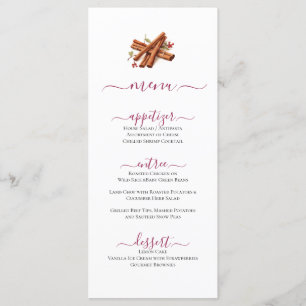 Minimal Cinnamon Sticks Design Menu