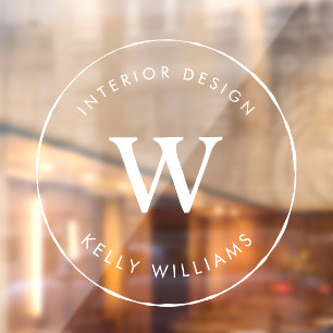 Minimal Circle Business Monogram Branding Window Cling