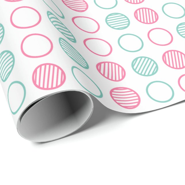 Minimal Circle Grid Pattern Wrapping Paper (Roll Corner)
