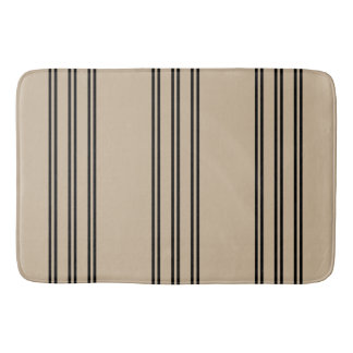 Minimal Classic Aegean Stripes,on a Tan Background Bath Mat