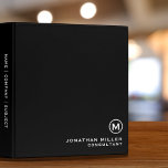 Minimal Classic Black White Monogram Binder<br><div class="desc">Organize your documents in style with this Minimal Classic Black White Monogram 3-Ring Binder. The binder features a classic black and white design with a customizable monogram in a modern font. It's perfect for school, work, or personal use. The binder has a durable cover that protects your documents. Customize the...</div>
