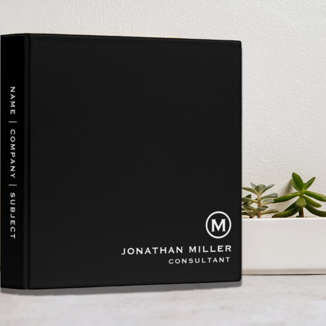 Minimal Classic Black White Monogram Binder (Creator Uploaded)