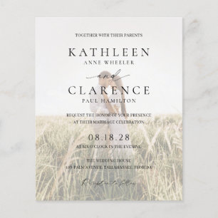 Minimal Classic Budget Photo Wedding Invitation Flyer