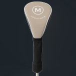 Minimal Classic Monogram Name Golf Head Cover<br><div class="desc">Modern Monogrammed Classic Golf Head Covers Minimalist Monogram Initial Name Beige White. Perfect as father's day gifts for dad,  gifts for grandfather,  husband and more.</div>