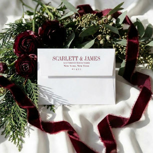 Minimal Classic Monogram Return Address Wedding Envelope