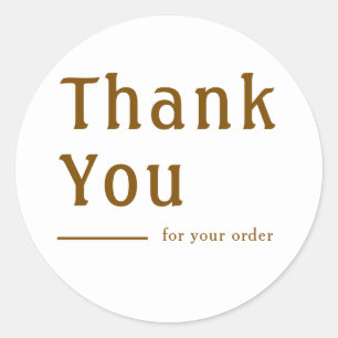 Minimal Classic Personalized Round Thank You Gift  Classic Round Sticker