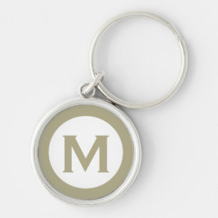 Minimal Classic Sage Monogram Initial Letter Keychain