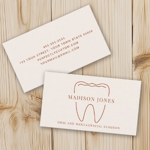 Minimal Classy Terracotta Dentist logo Modern  Business Card