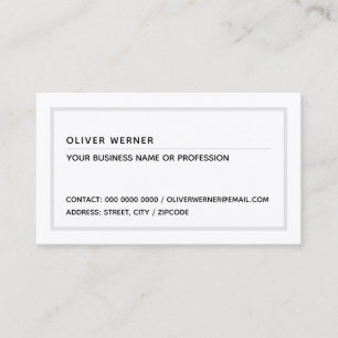 minimal classy white rectangular business card