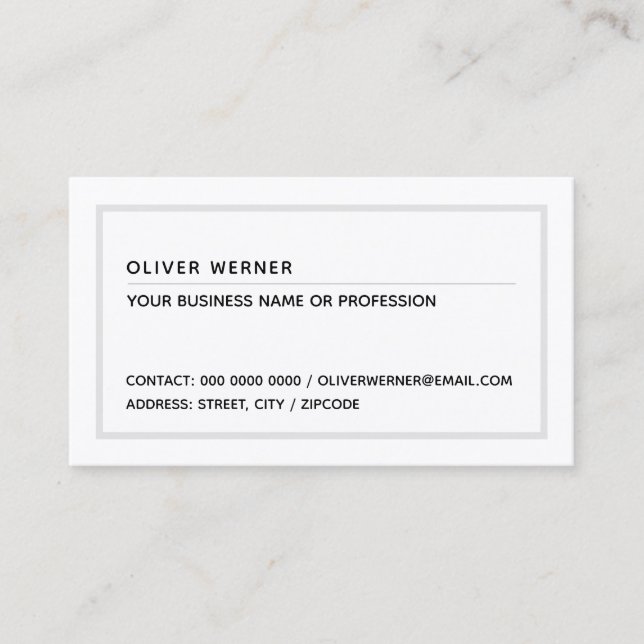 minimal classy white rectangular business card (Front)