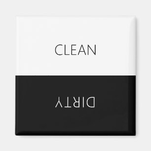 Minimal Clean Dirty Dishwasher Sign Magnet