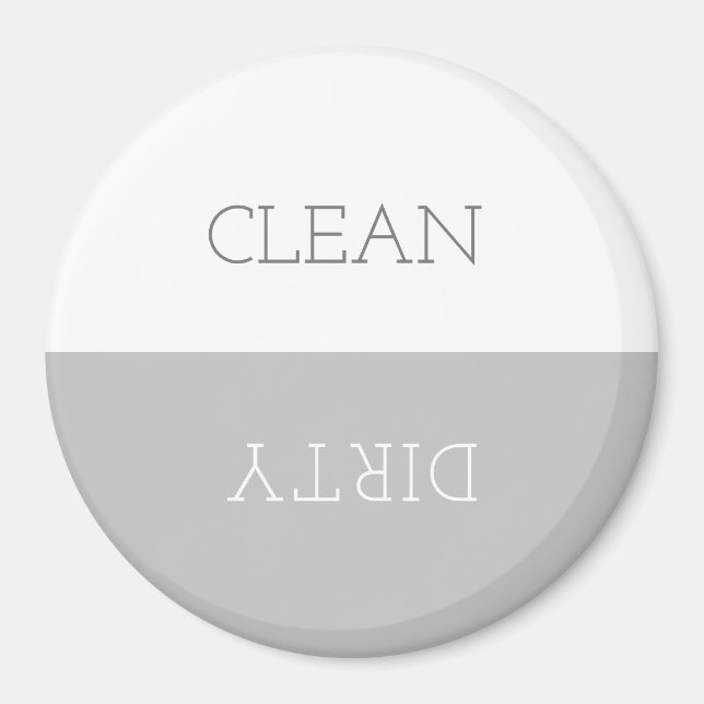 Minimal Clean Dirty Dishwasher Sign Magnet (Front)