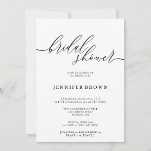 Minimal Clean Modern White Script Invitation
