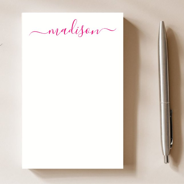 Minimal Clean Pink Typography Name Script  Post-it Notes (Creator Uploaded)