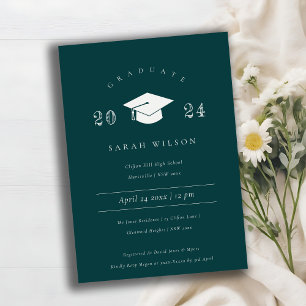 Minimal Clean Simple Bottle Green Graduation Party Invitation