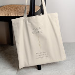 Minimal Clean Simple Modern QR Code Gold Tote Bag<br><div class="desc">A minimalist vertical design in a simple style with a gold feature colour & QR code. The text & QR code link can easily be customized for a design as unique as your small business!</div>