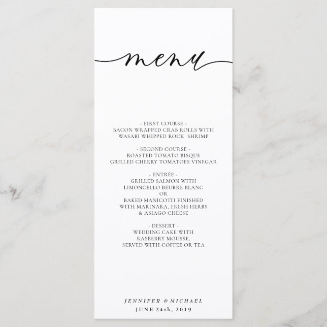 Minimal Clean Simple Modern White Wedding Program (Front)