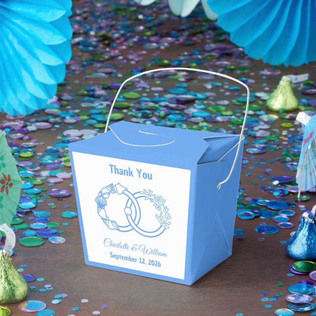 Minimal Coastal Interlocking Rings Favor Box (Party)