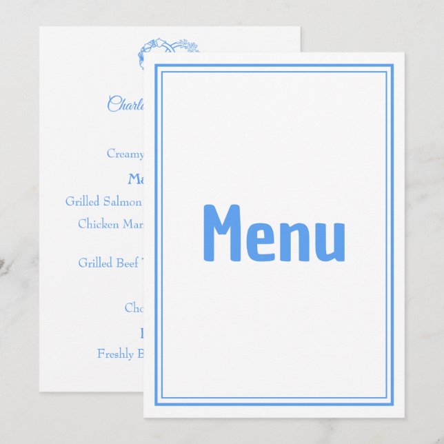 Minimal Coastal Interlocking Rings Menu (Front/Back)