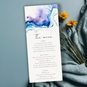Minimal Coastal Sea Beach Wedding Menu Card