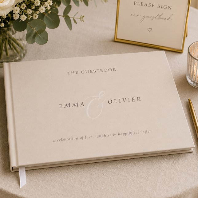 Minimal Cocoa Brown Editorial Wedding Guestbook (Minimal Cocoa Brown Editorial Wedding Guestbook)