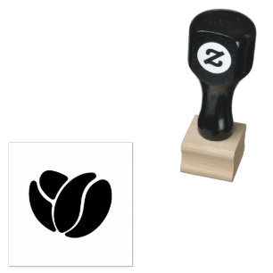 Minimal Coffee Bean Icon Stamp Design