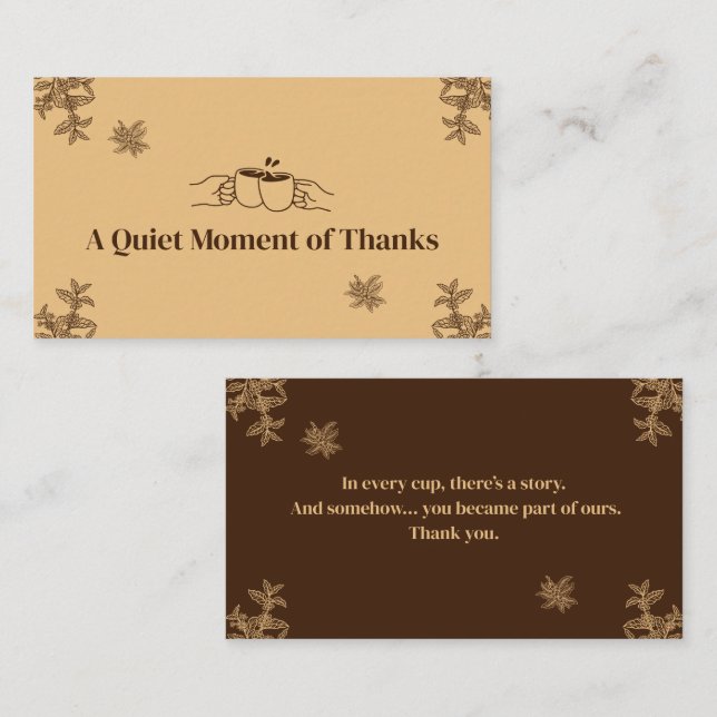Minimal Coffee Thank You Card Design (Front/Back)