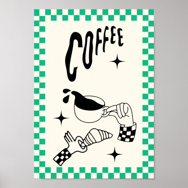 Minimal Coffee Wall Art Poster | Modern Kitchen  (Front)