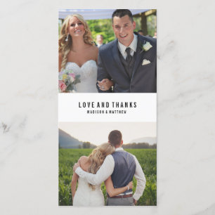 Minimal Collage   Wedding Thank You Photo Card