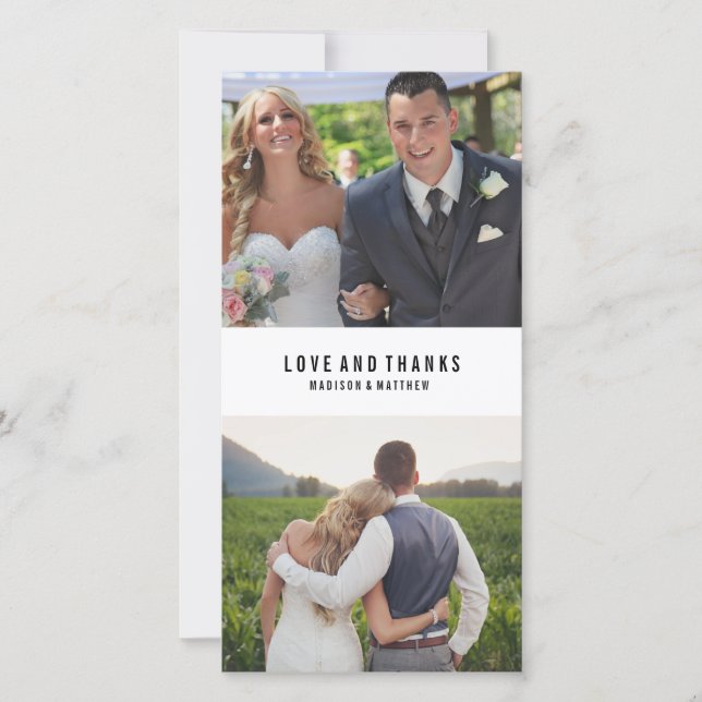 Minimal Collage | Wedding Thank You Photo Card (Front)